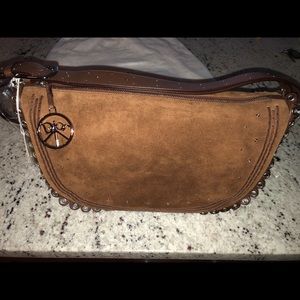 Christian Dior Hobo Zip Suede Shoulder Bag